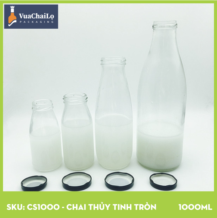 Chai Thủy Tinh Tròn 1000ml