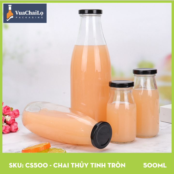 Chai Thủy Tinh Tròn 500ml