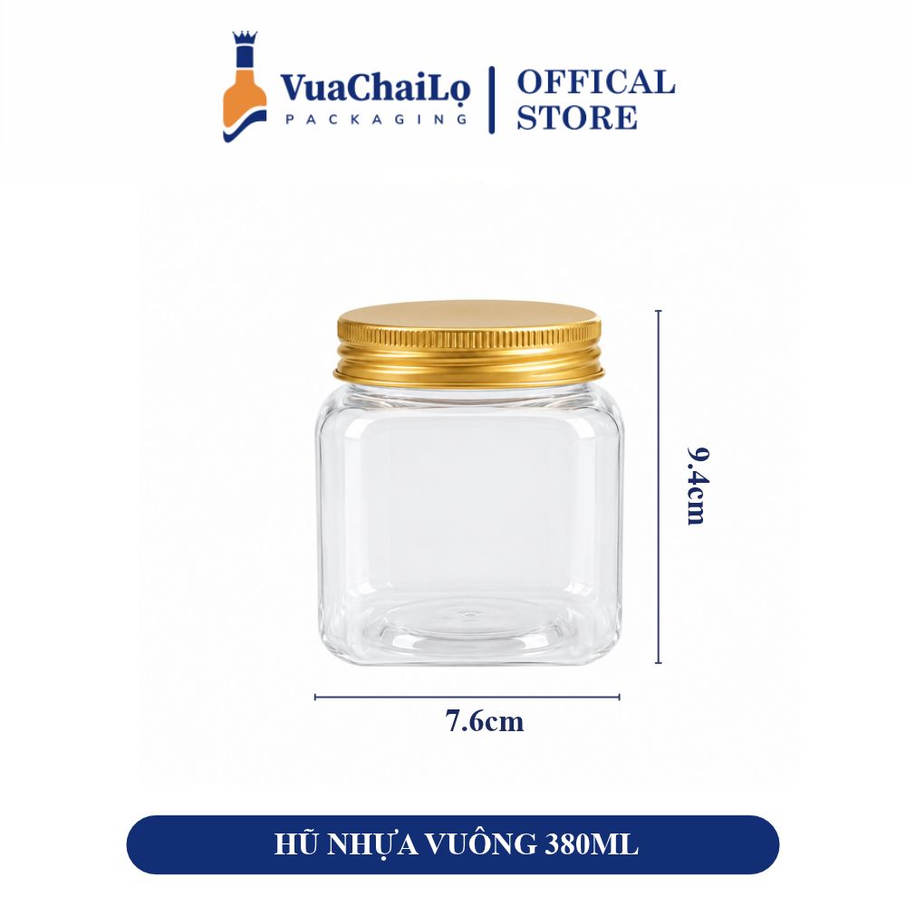 Hũ Nhựa PET Vuông 380ml
