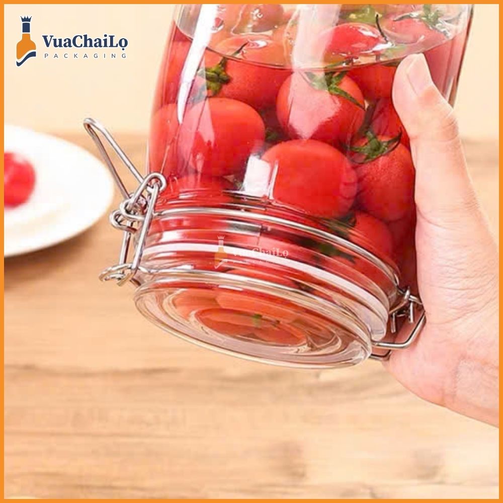Hũ Thuỷ Tinh Nắp Cài 2000ml