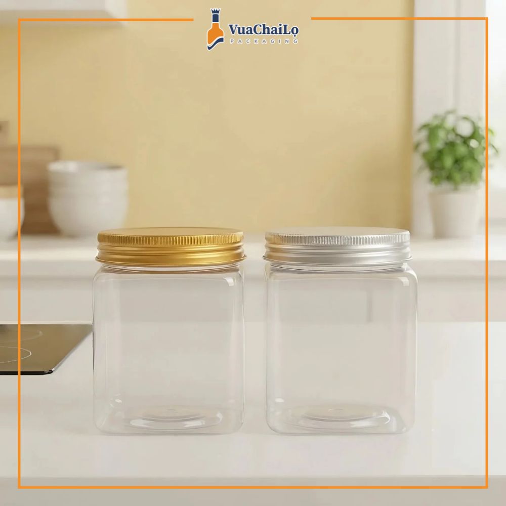 Hũ Nhựa PET Vuông 380ml