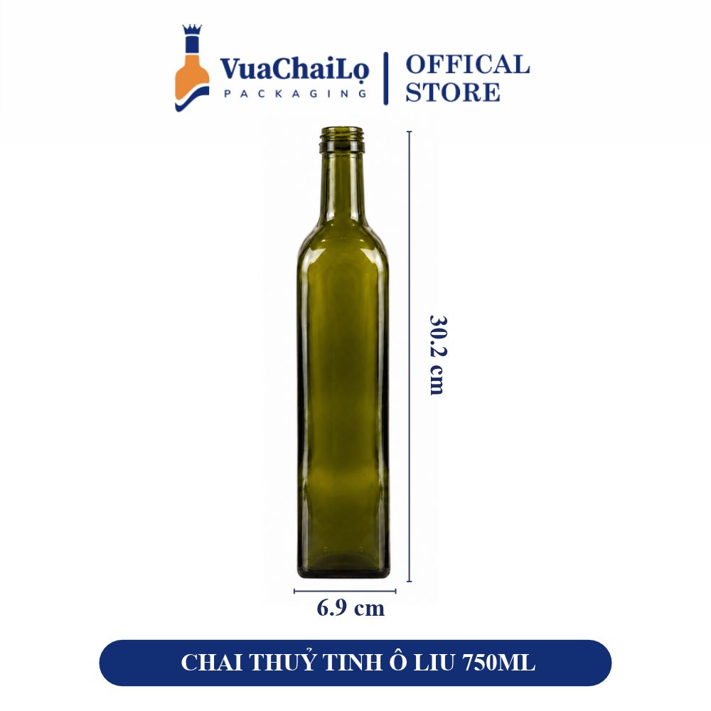 Chai Thuỷ Tinh Ô Liu Vuông 750ml