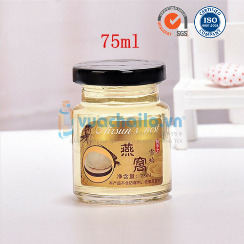 Hũ Thủy Tinh 75ml Nắp Thiếc