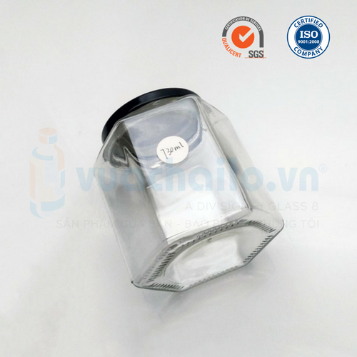 Hũ Thủy Tinh Lục Giác 500ml