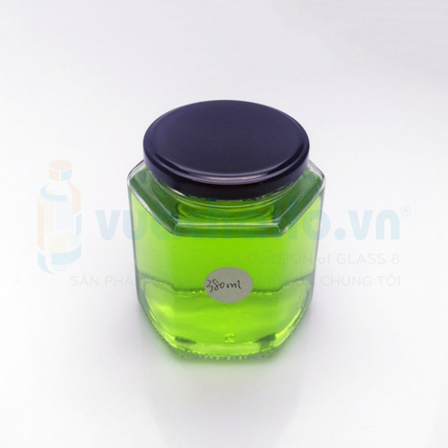 Hũ Thủy Tinh Lục Giác 500ml