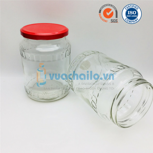 Hũ Thủy Tinh Viền Gân 720ml