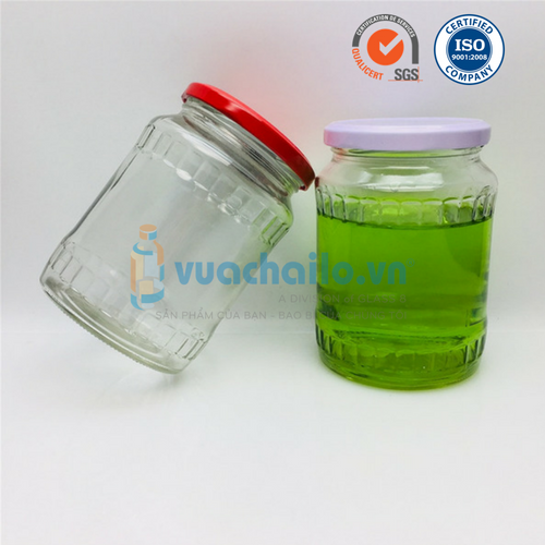 Hũ Thủy Tinh Viền Gân 720ml