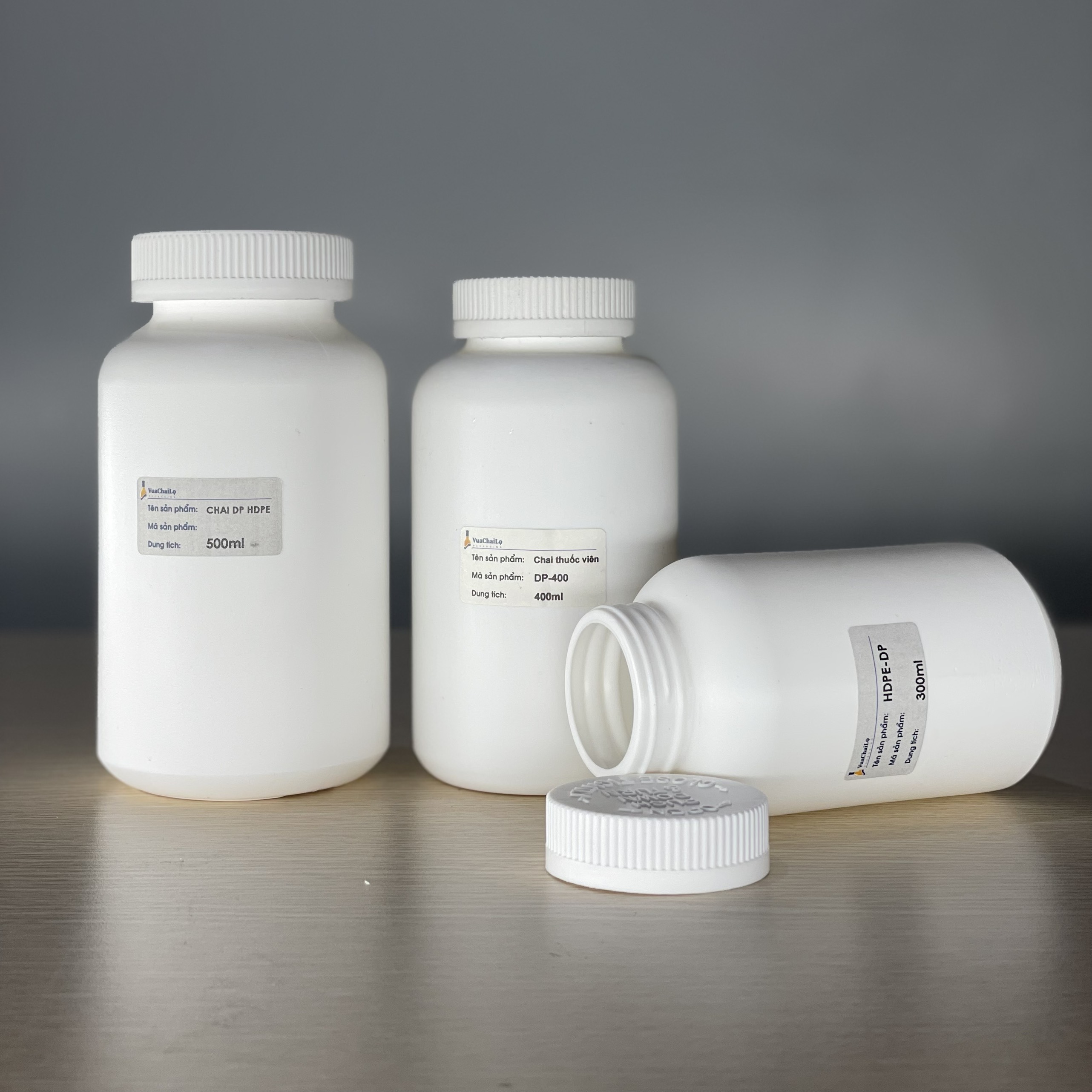Chai Dược Phẩm Nhựa HDPE 300ml, 400ml và 500ml