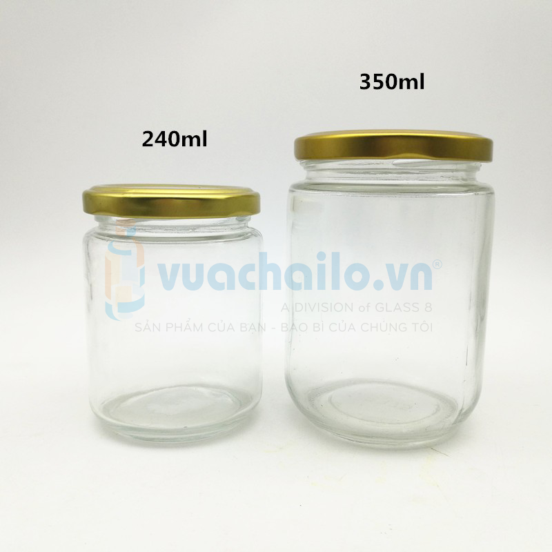Hũ Thủy Tinh Dáng Tròn Các Dung Tích