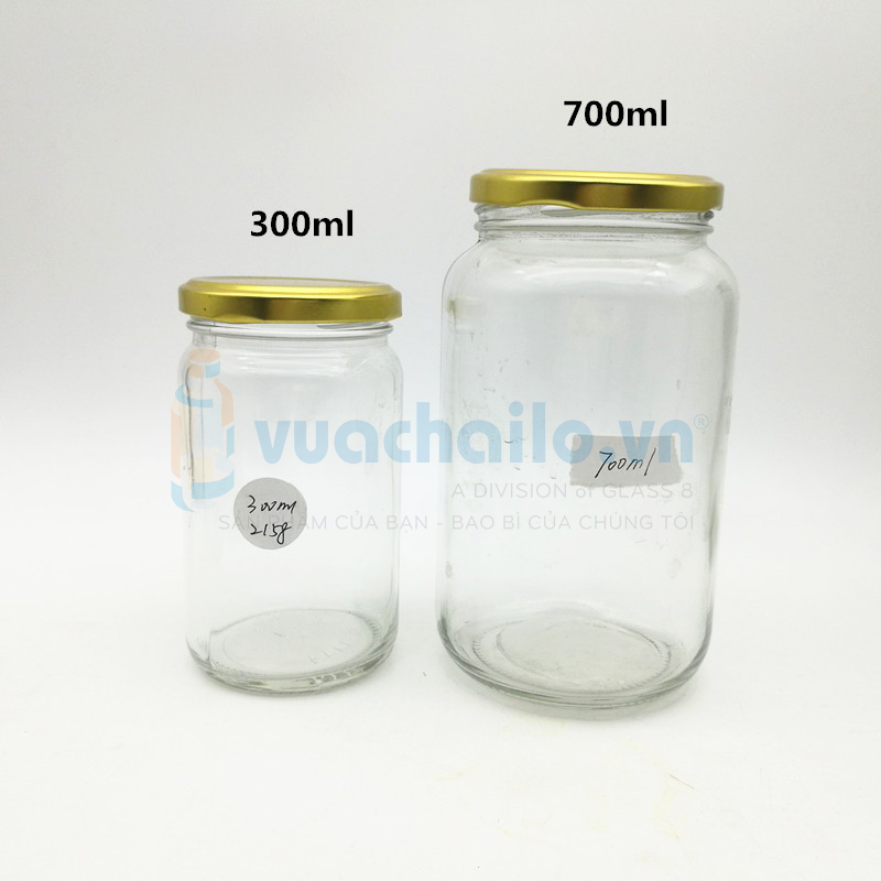 Hũ Thủy Tinh Dáng Tròn 300ML - 700ML