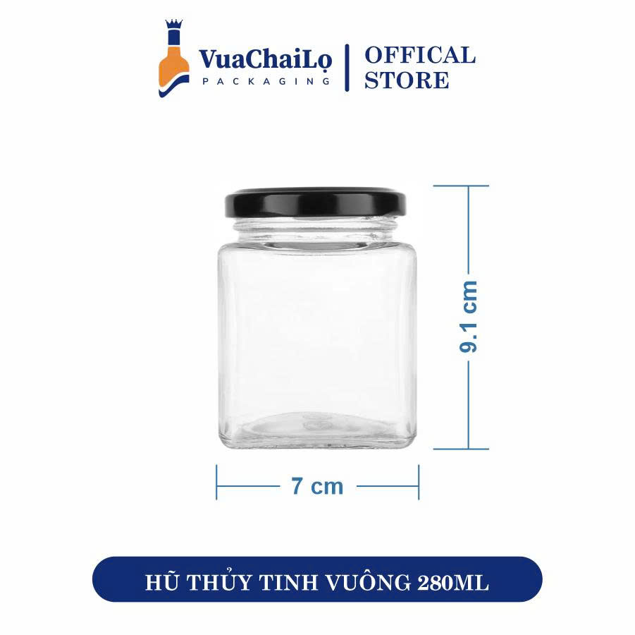 Hũ Thủy Tinh Vuông 280ml