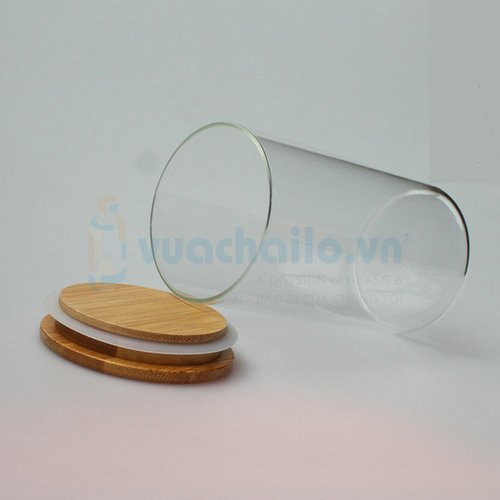 Lọ Thủy Tinh Nắp Gỗ Tre 1000ML