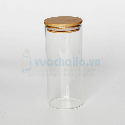 Lọ Thủy Tinh Nắp Gỗ Tre 1200ml