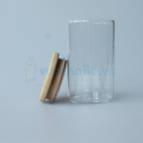Lọ Thủy Tinh Nắp Gỗ Tre 265ML