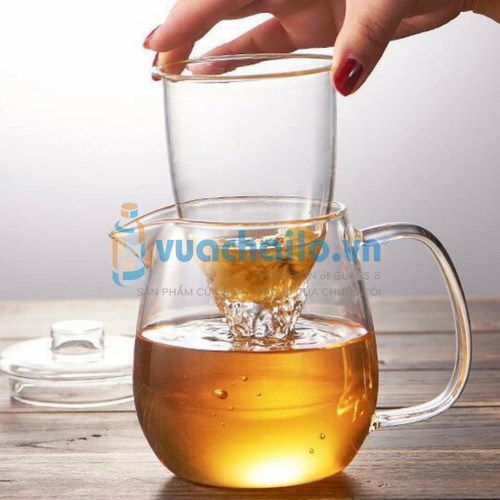 Ấm Thủy Tinh Ủ Trà Lõi Lọc 700ml