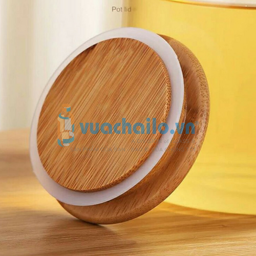 Ấm Trà Thủy Tinh Nắp Gỗ 1600ml