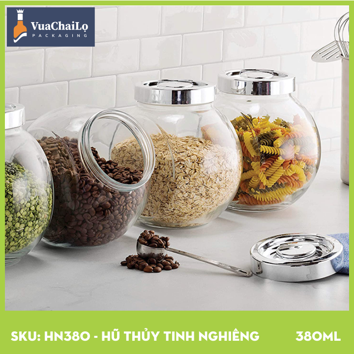 Hũ Thủy Tinh Nghiêng 380ml