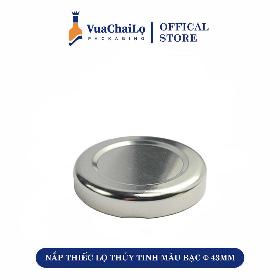 NẮP THIẾC LỌ THỦY TINH MÀU BẠC Φ43MM