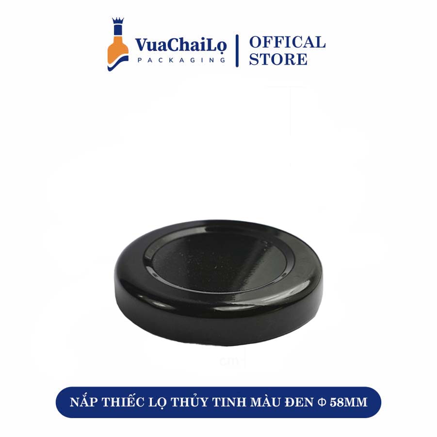 NẮP THIẾC LỌ THỦY TINH MÀU ĐEN Φ 58MM