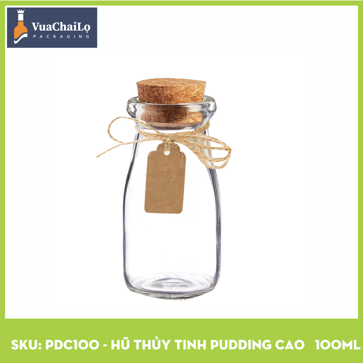 Hũ Thủy Tinh Pudding Cao 100ml