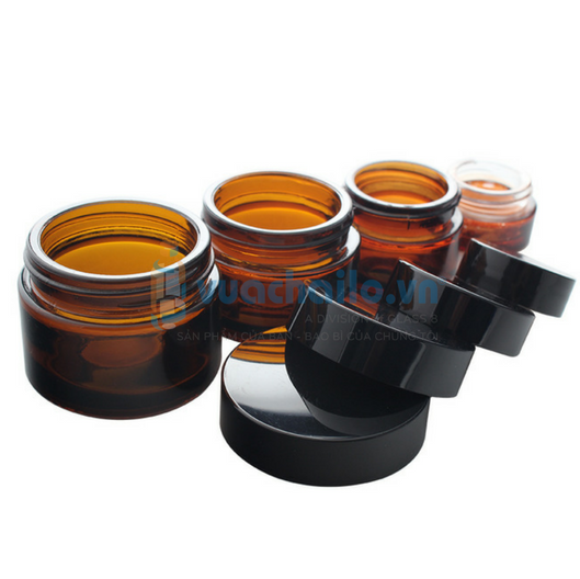 Hũ Thủy Tinh Kem Nâu 50G