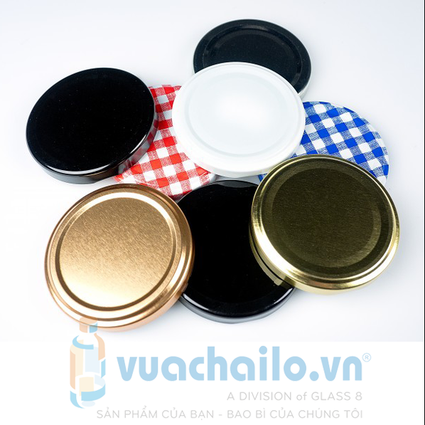 NẮP THIẾC LỌ THỦY TINH MÀU VÀNG Φ 82MM