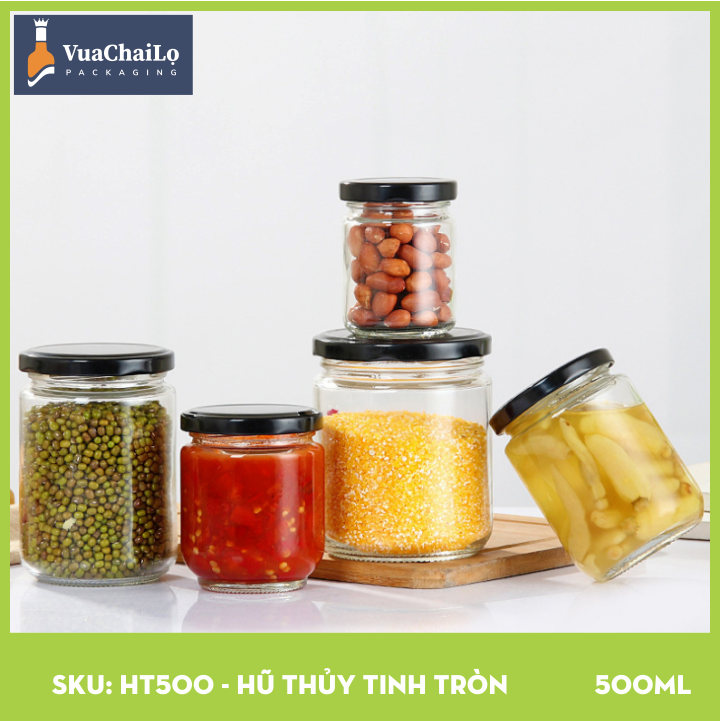 Hũ Thủy Tinh Tròn 500ml