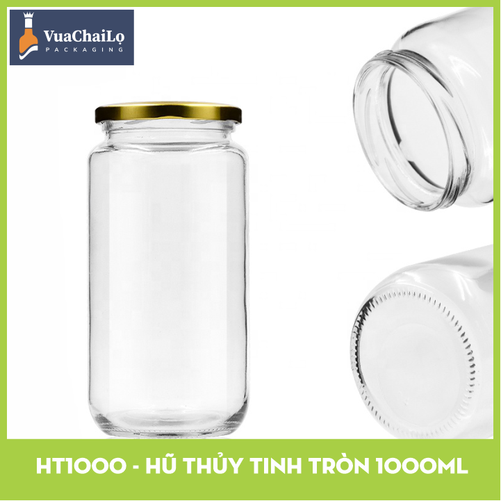 Hũ Thủy Tinh Tròn 1000ML