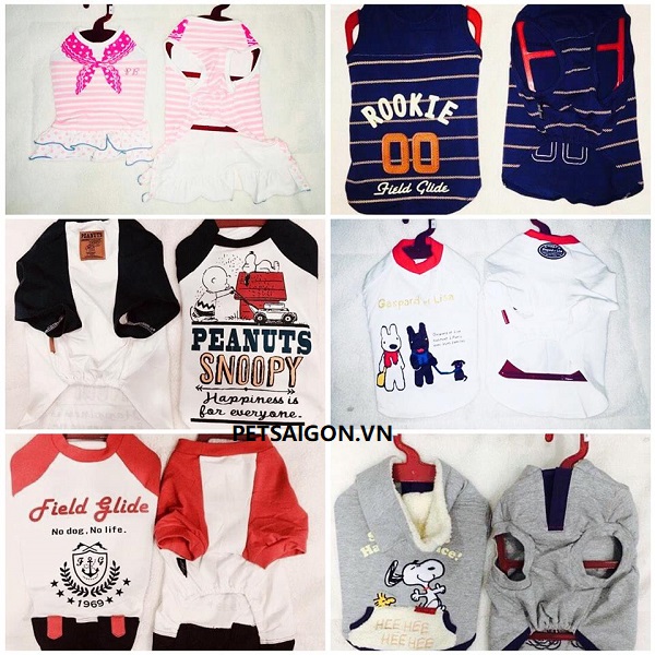 Áo Cho Chó Mèo - Đầm Hồng, Áo Sọc , Áo 3 Con Chó M L