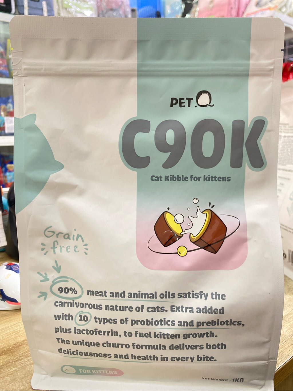 Hạt Mèo Nhân Thịt C90K cho mèo con Pet Q- 1KG