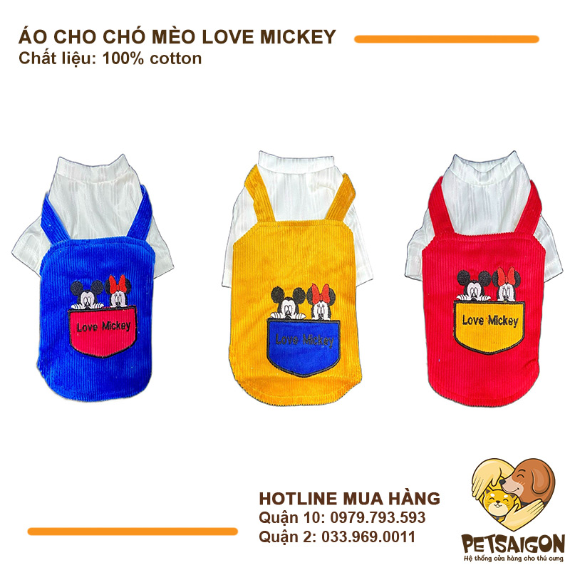 Áo Cho Chó Mèo Love Mickey
