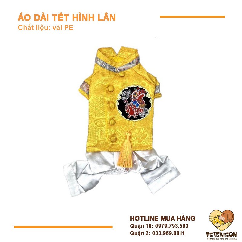Áo Tết Cho Chó Mèo - Áo Dài Tết Lân