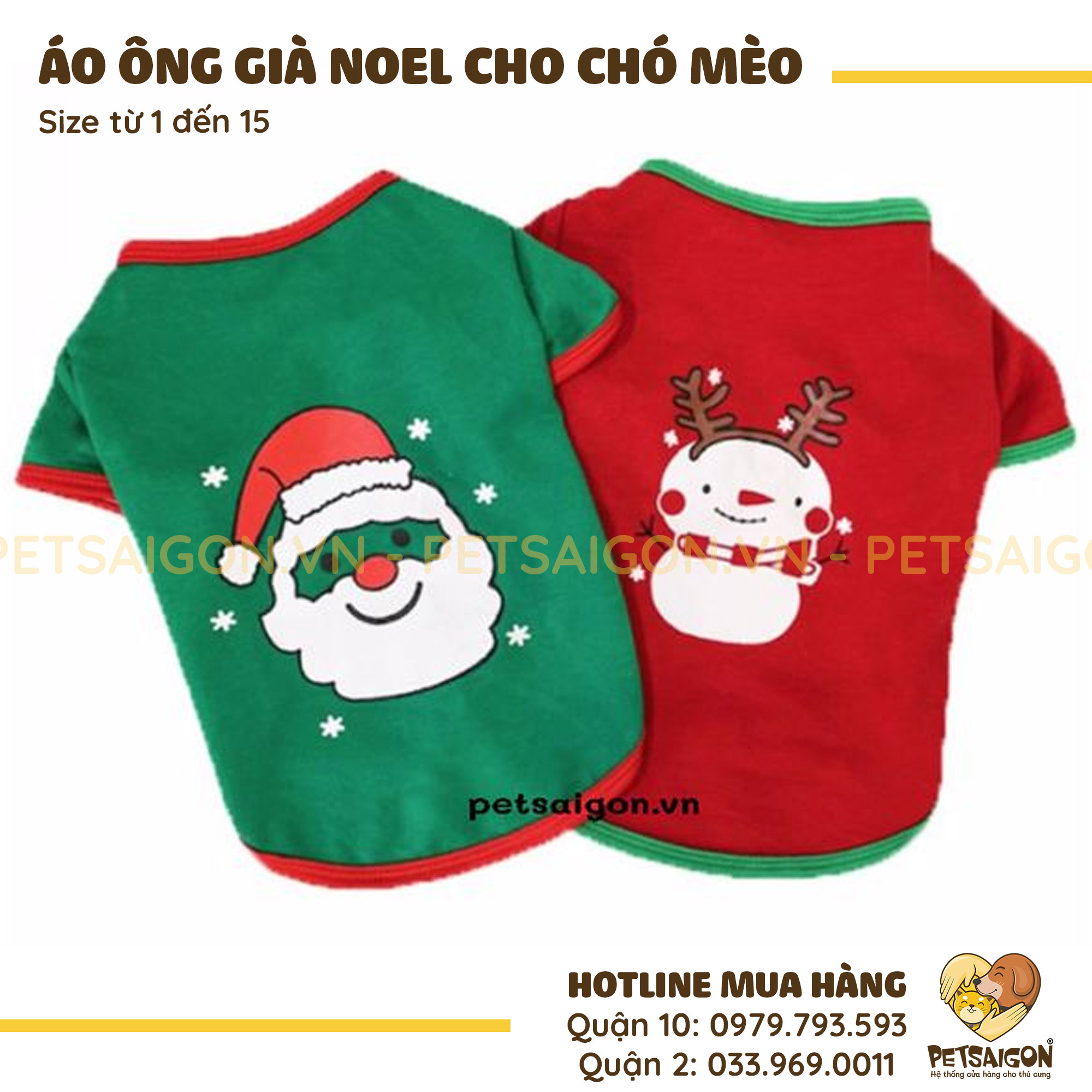 Áo Cho Chó Mèo In Hình Ông Già Noel