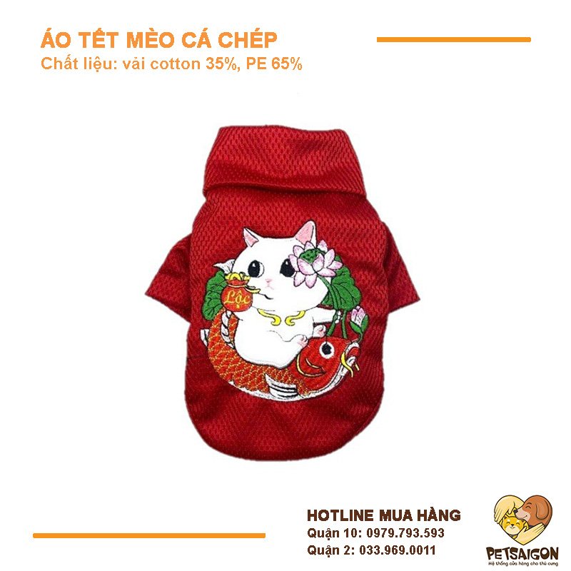 Áo Tết Cho Chó Mèo - Áo Tết Mèo Cá Chép