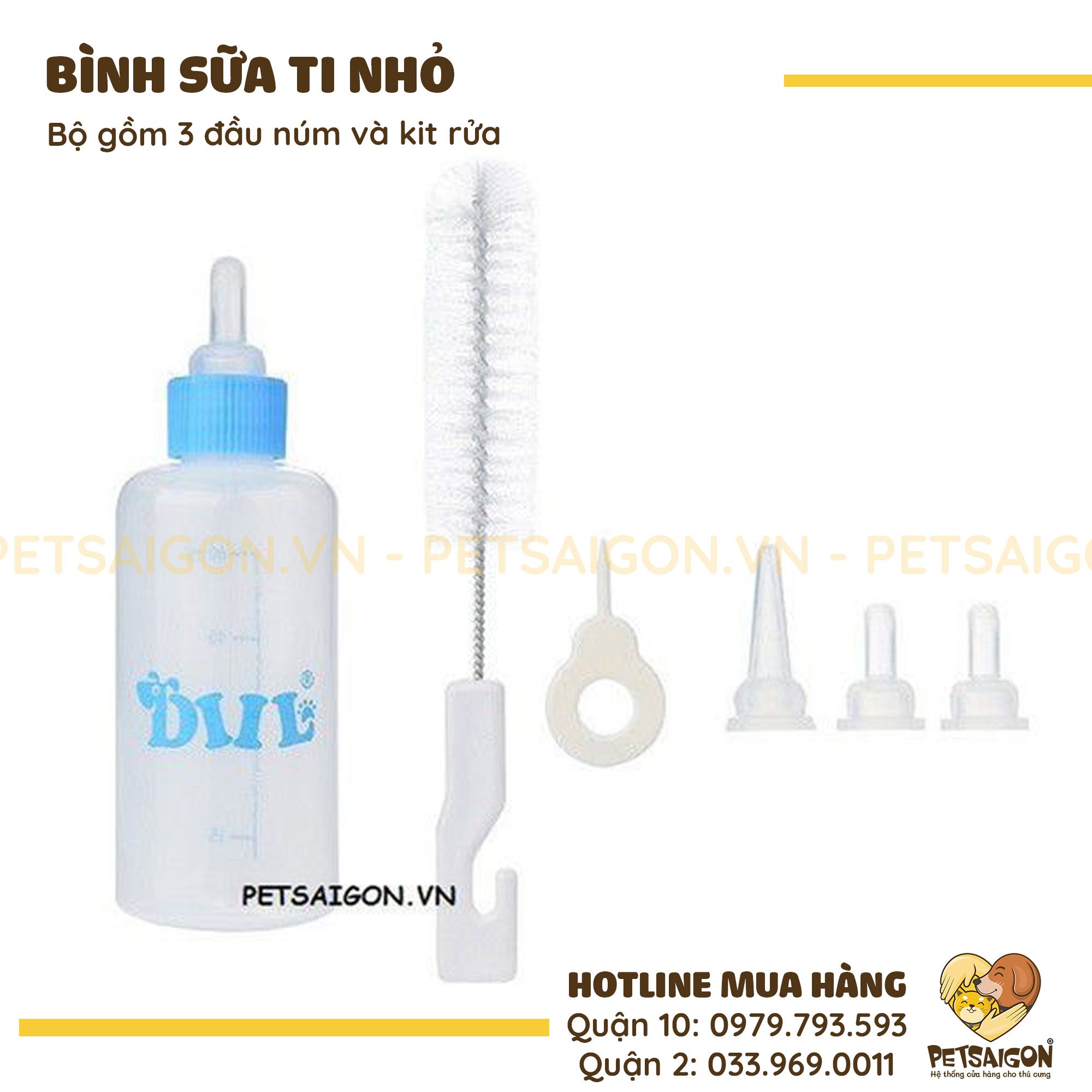 Bình Sữa Cho Chó Mèo Mèo Con, Chó Mèo Sơ Sinh