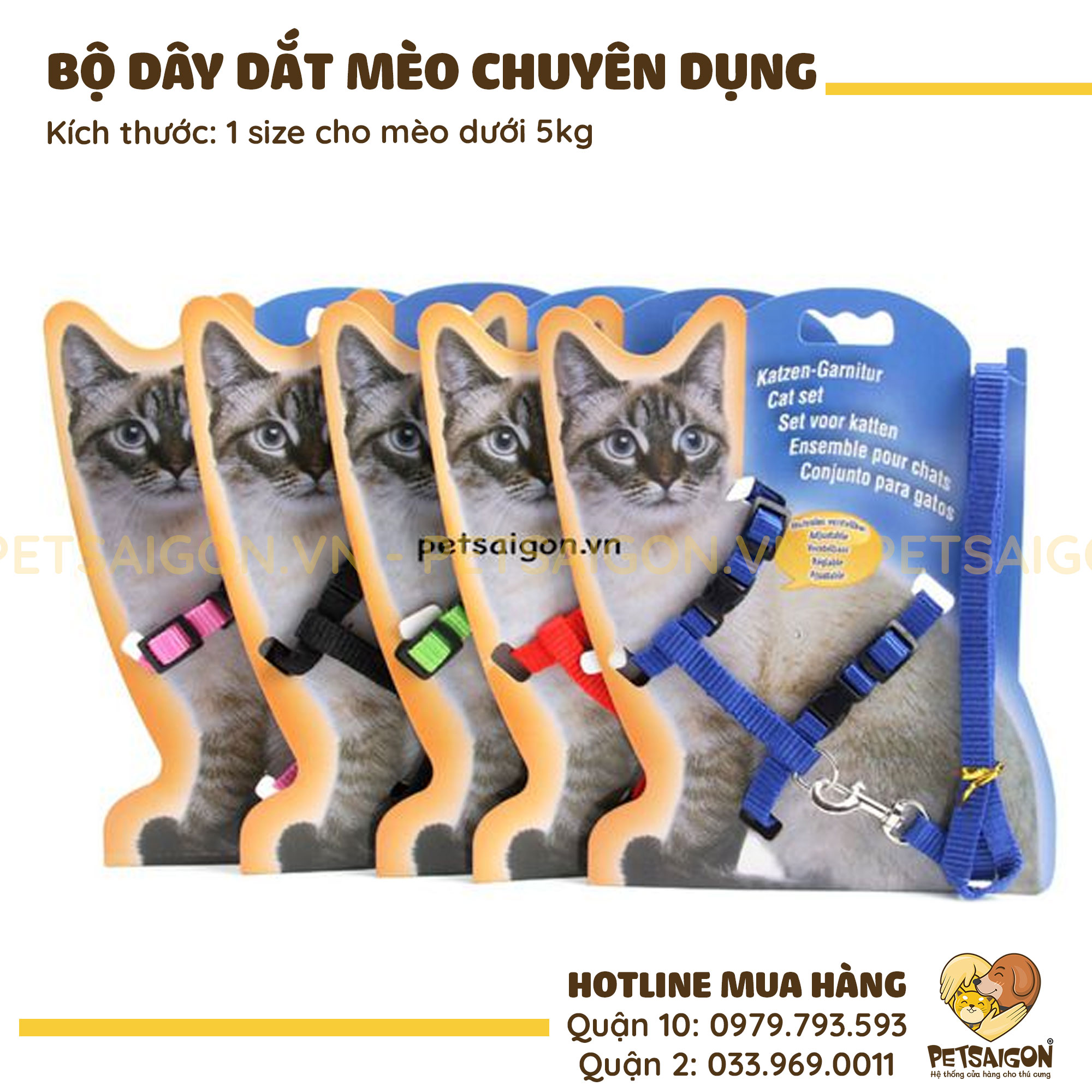 Bộ Dây Dắt Mèo Chuyên Dụng (màu ngẫu nhiên)