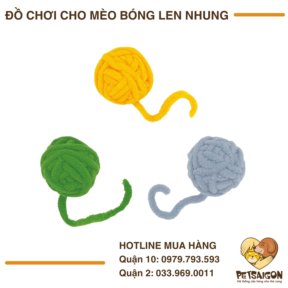 Đồ Chơi Cho Mèo Bóng Len Nhung
