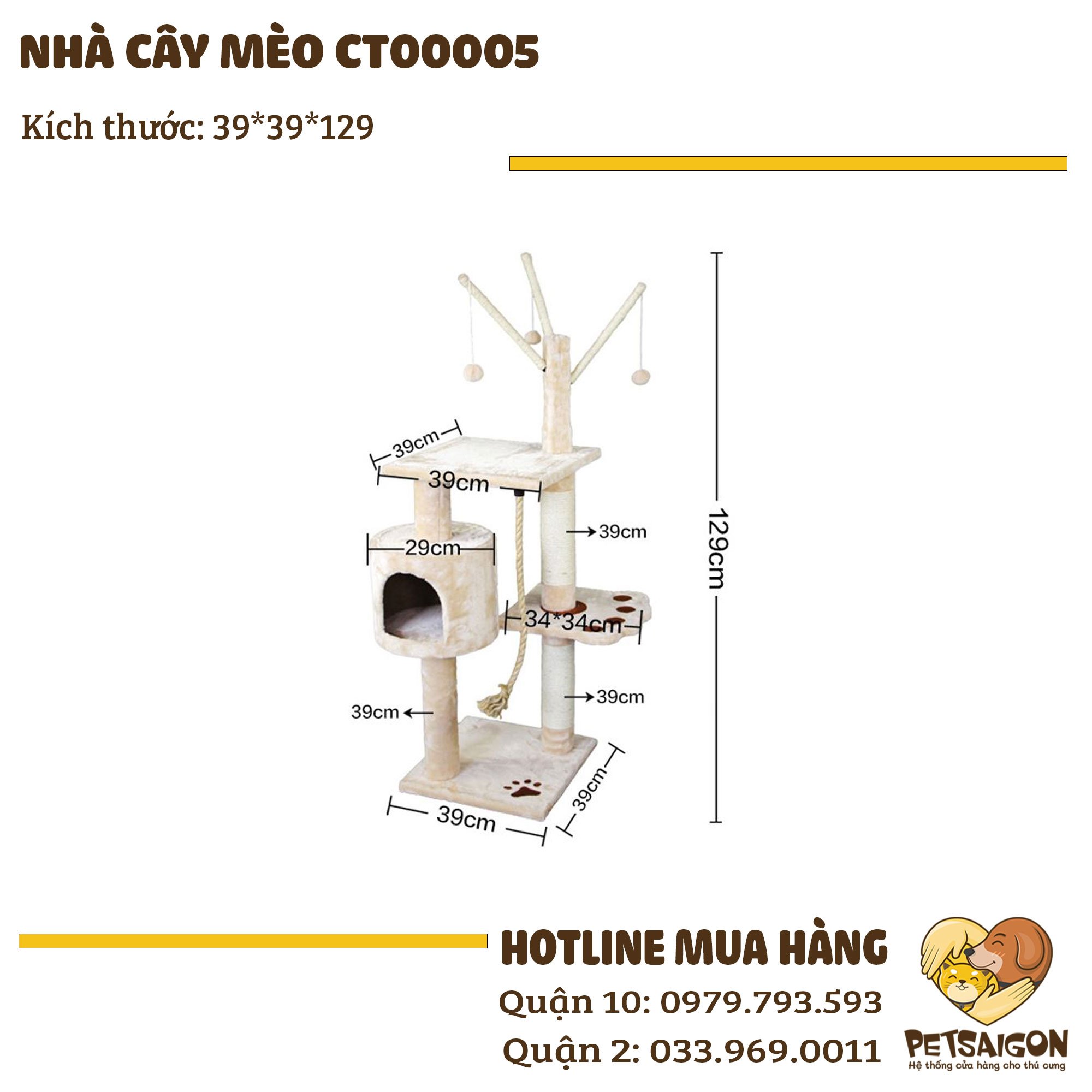 Nhà Cây Cho Mèo Leo Cào Móng