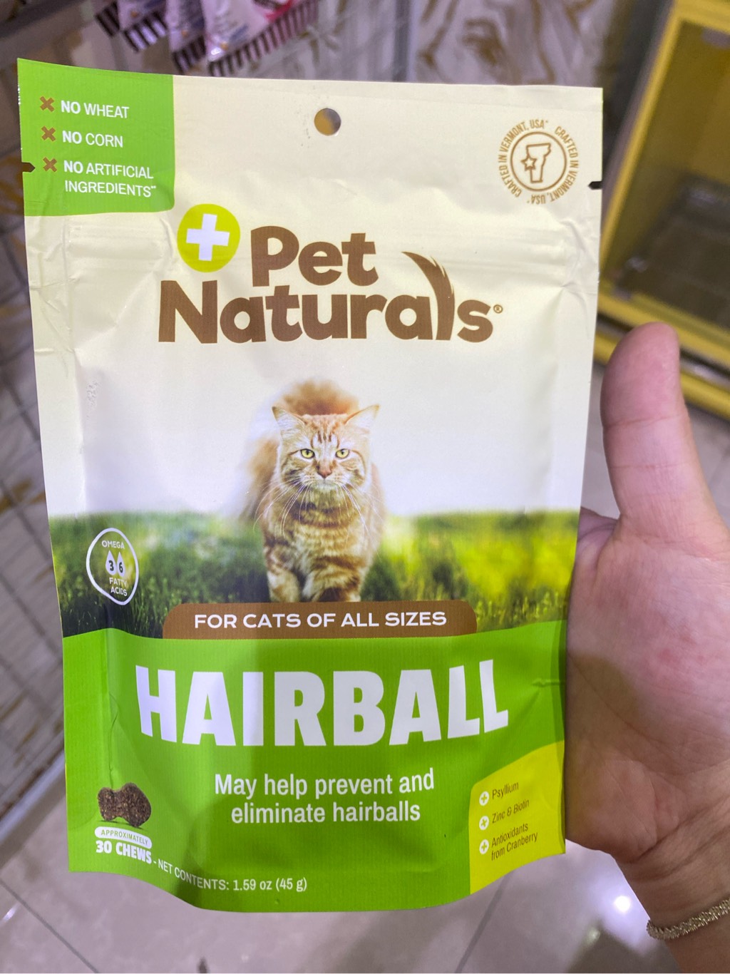Viên nhai tiêu búi lông cho mèo Pet Naturals Hairball -45g-30viên