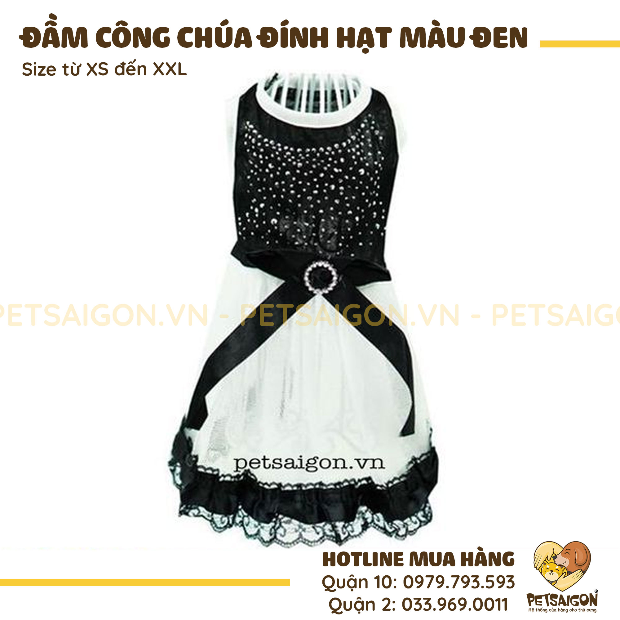 Váy Cho Chó Poodle Nơ Lớn - Váy công chúa cho Chó Mèo