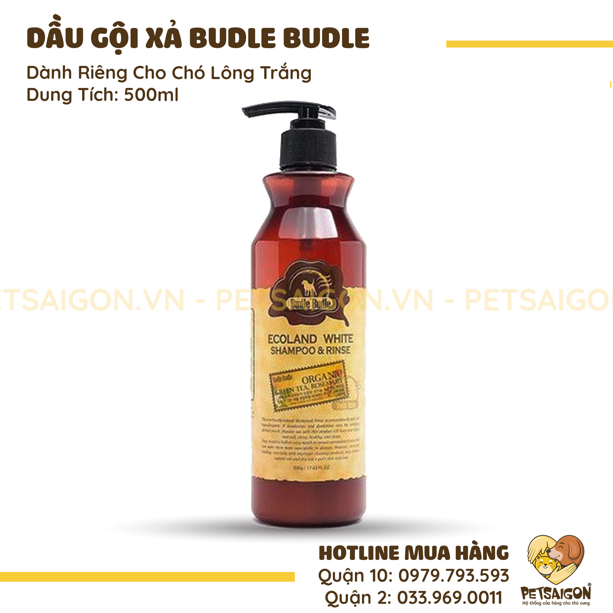 Dầu Gội & Xả Cho Chó Lông Trắng Budle Budle