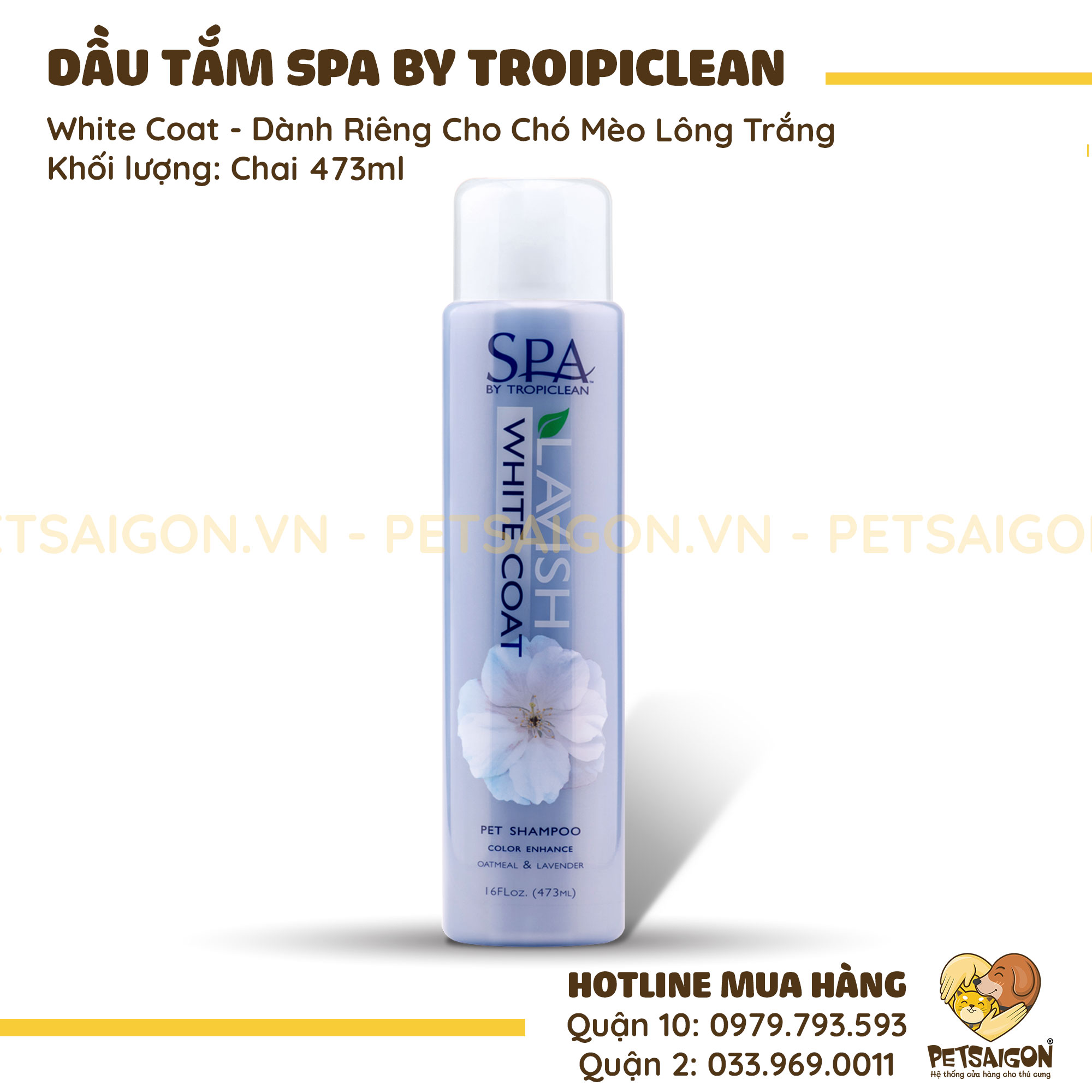 Sữa Tắm Cho Chó Mèo Spa Tropiclean 473ml PETSAIGON
