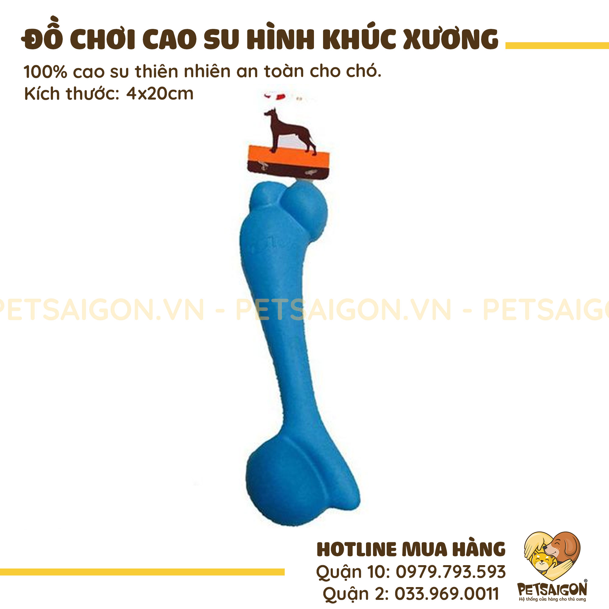 Đồ Chơi Cho Chó Hình Khúc Xương Bằng Cao Su