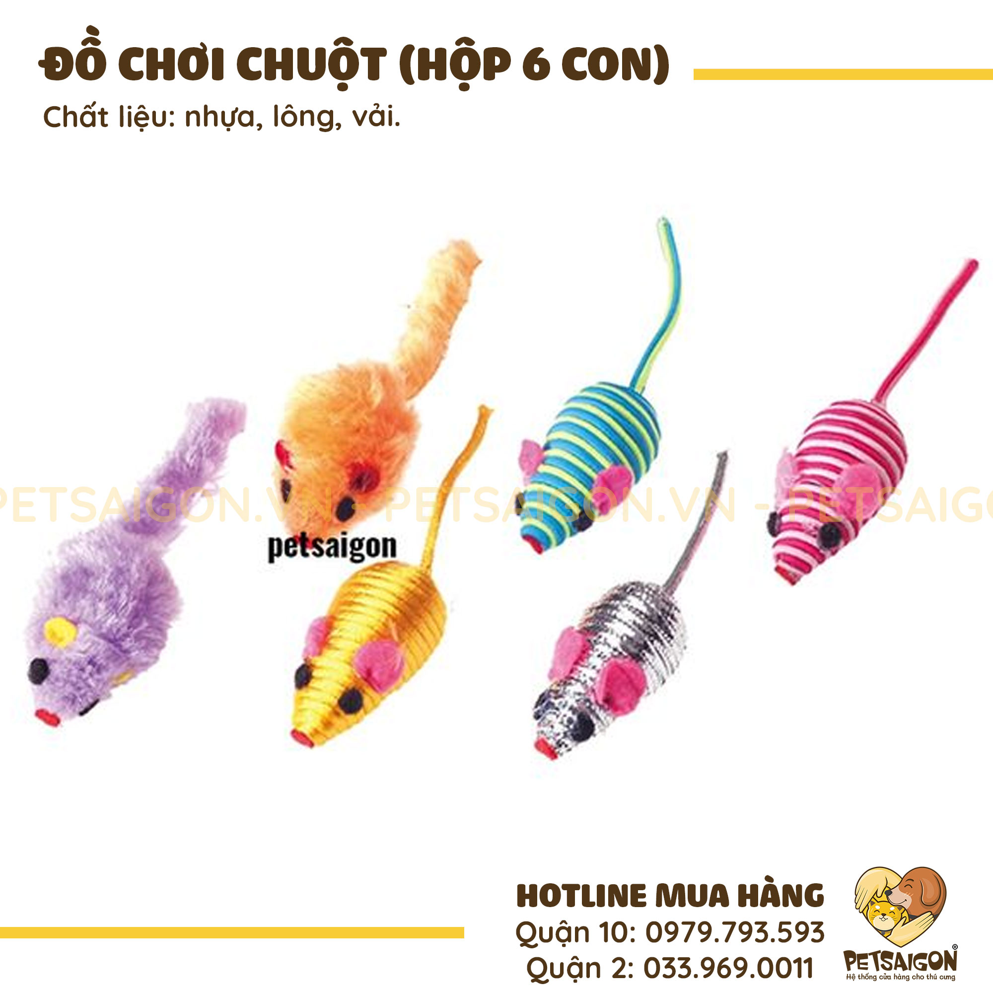 Đồ Chơi Cho Mèo - Hộp 6 Con Chuột