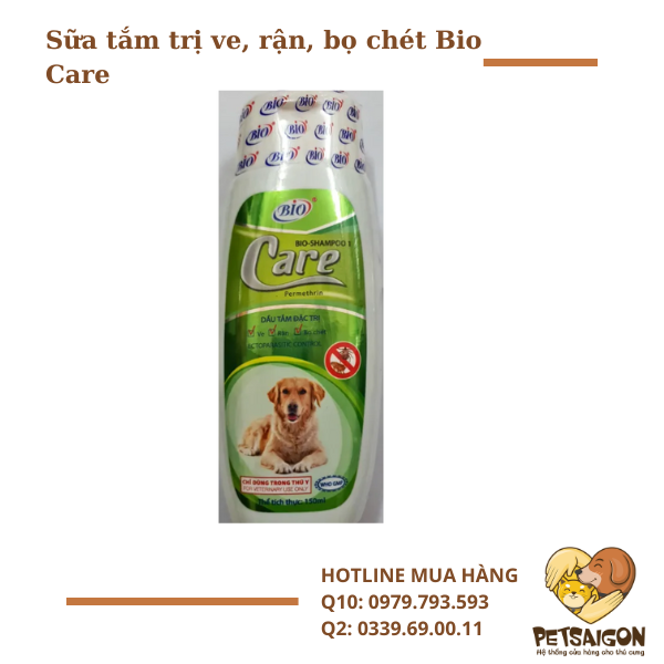 Sữa Tắm Trị Ve, Rận, Bọ Chét Bio Care