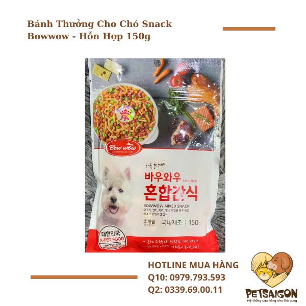 Bánh Thưởng Cho Chó Snack Bowwow - Hỗn Hợp 150g