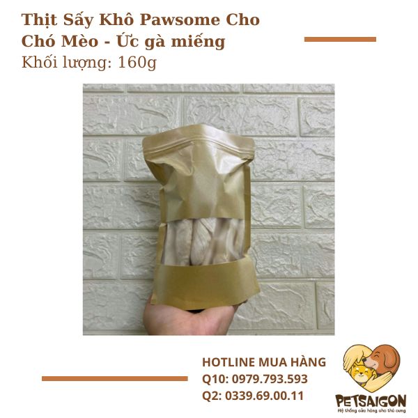 Thịt Sấy Khô Pawsome Cho Chó Mèo - 160g