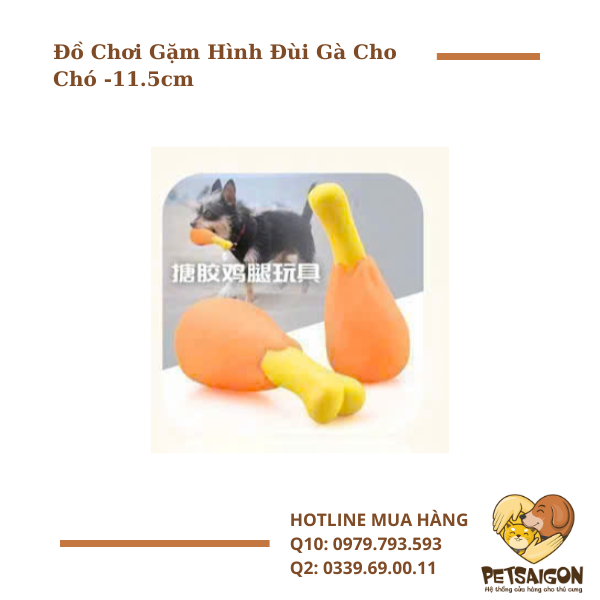 Đồ chơi gặm hình đùi gà cho chó -11.5cm