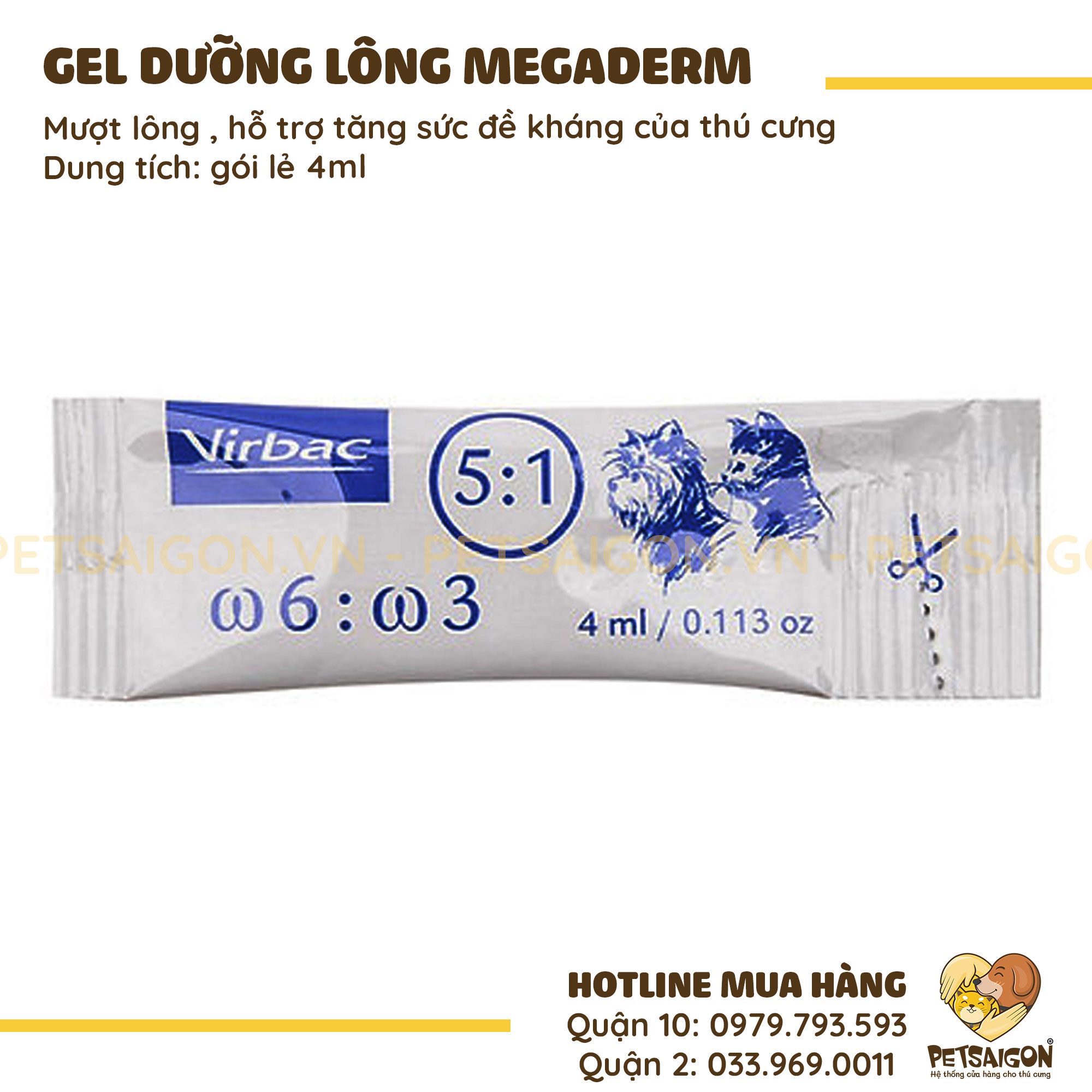 Gel Ăn Dưỡng Lông Cho Chó Mèo Megaderm