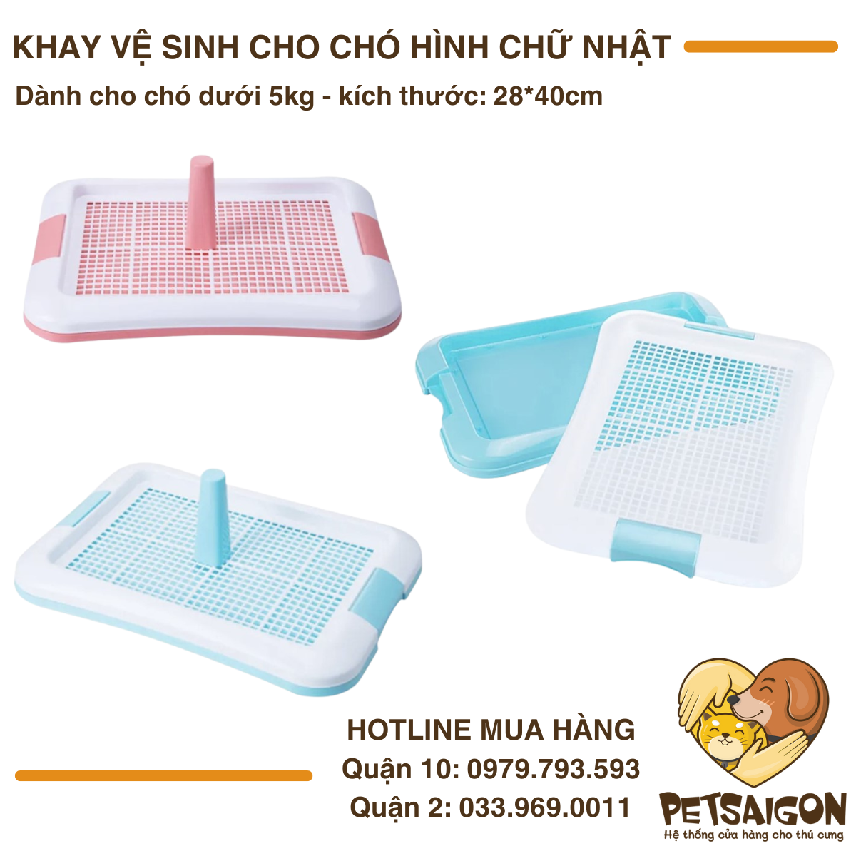 Khay Vệ Sinh Chữ Nhật Cho Chó